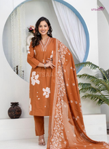 Premium Heavy Cotton Embroidered Kurti Pant Dupatta Set | M–7XL Women Ethnic Wear