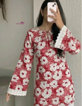 Floral Printed Kurti Top for Women with Lace Border | Stylish Everyday Wear Kurta