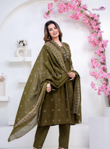 Women Pure Cotton 60x60 Embroidered Kurta Pant Set | M–XXL | 5 Colours