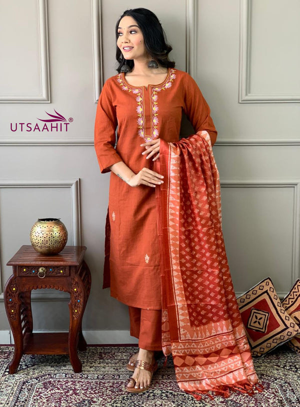 Elegant Khadi Cotton Suit Set