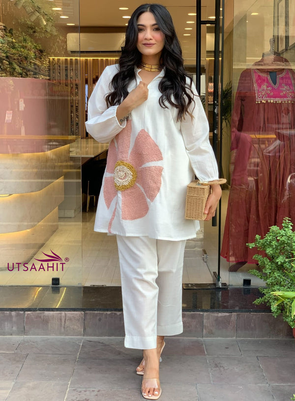 Elegant Embroidery Premium Cotton Co-ord Set