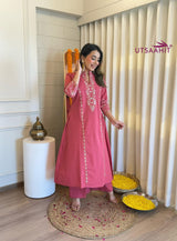 Pure Cotton Collared Kurta Pant Set