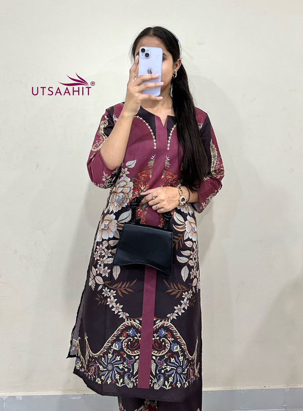Premium Digital Print Muslin Cord Set