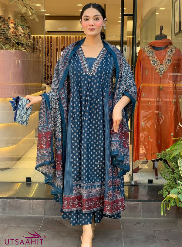 Premium Heavy Cotton 3-Piece Printed Dress Set