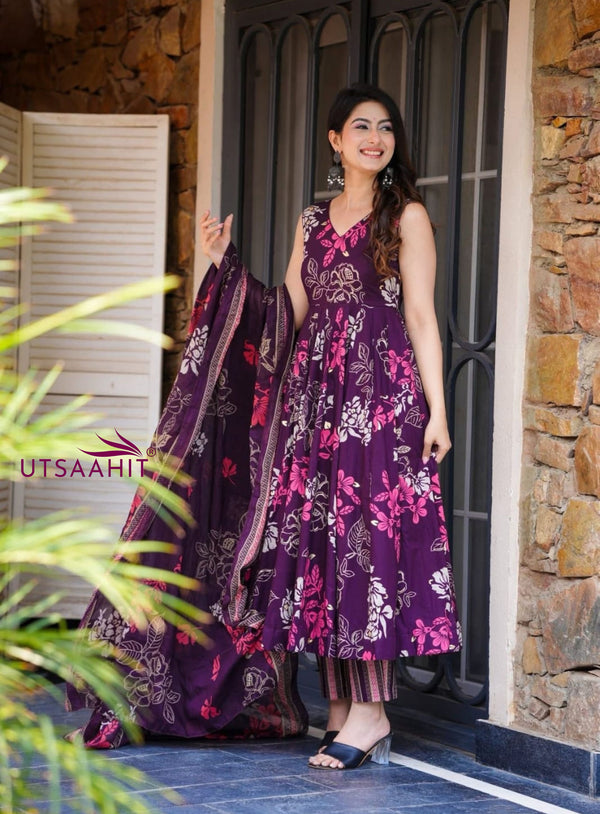 super-selling premium cotton gown kurti set