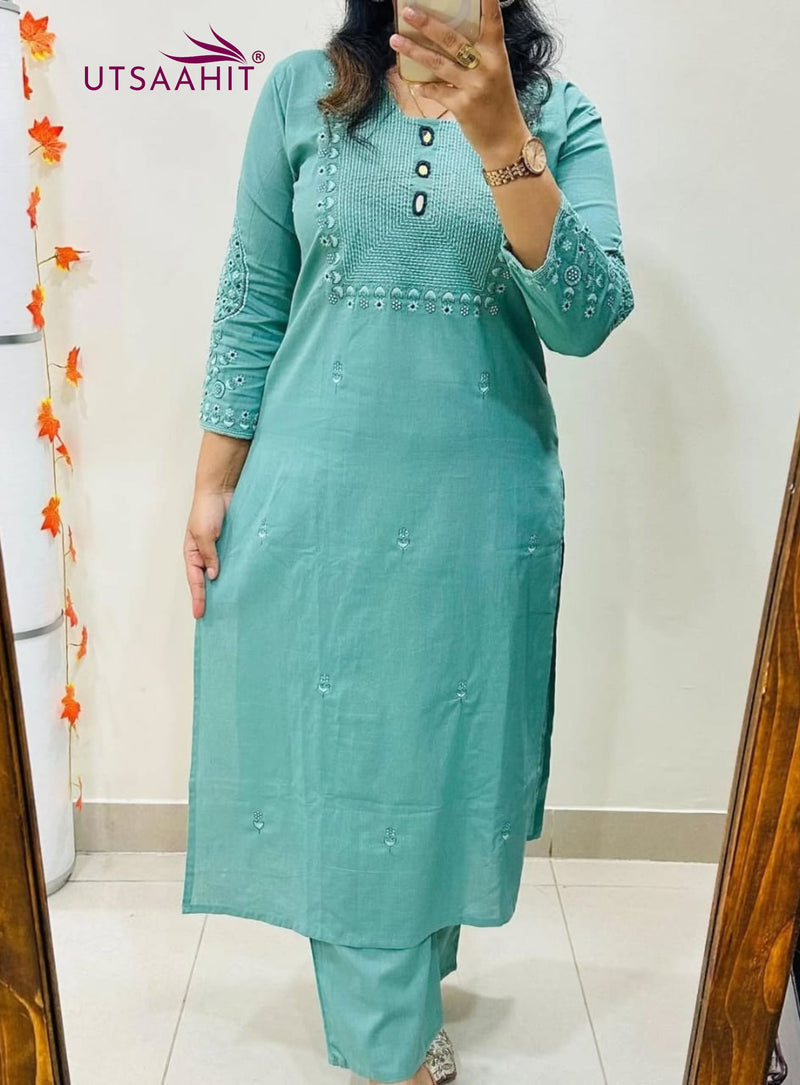 Pure Cotton Kurta Pant Plazo Set