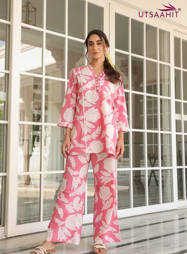 premium cotton  printed cord set
