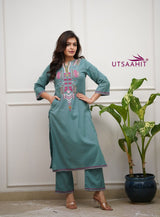 soft premium cotton kurta pant set