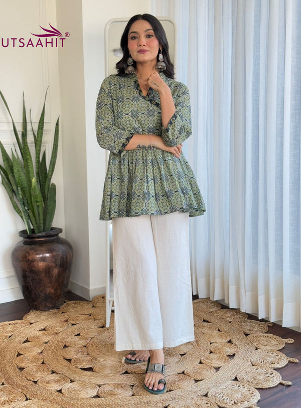 Premium Pure Cotton Angrakha Style Co-ord Set
