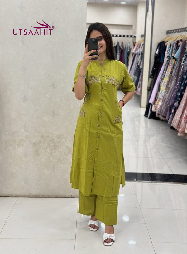 Premium Cotton Slub elegant Cotton Flex Coord Set