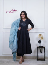 Premium Dazzling Cotton Flex Anarkali Set