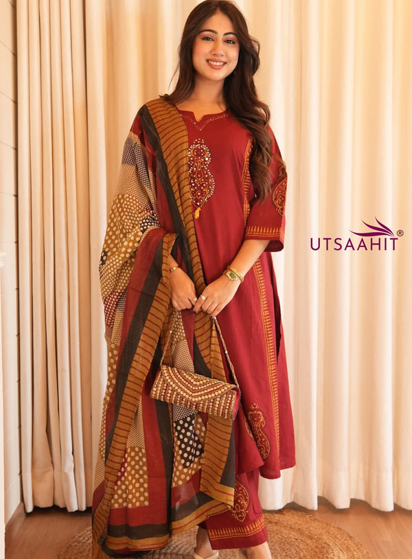 Premium Heavy Cotton A-Line Suit Set