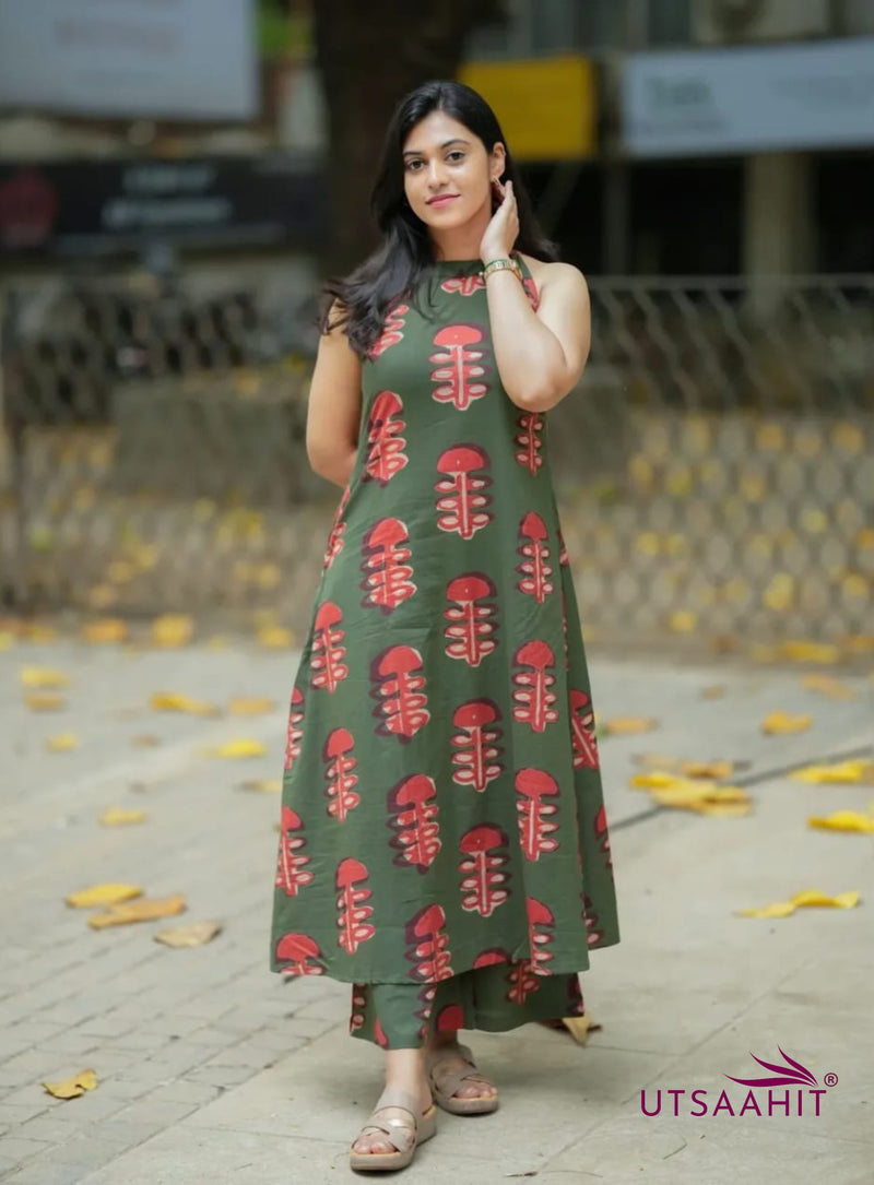 Pure Cotton designer A-line Co-ord Set