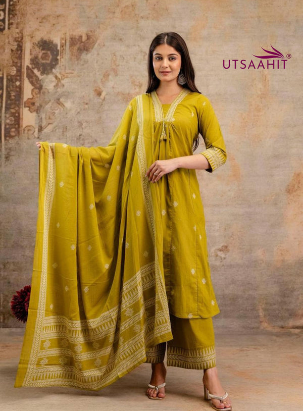 Premium Heavy Cotton Embroidered Suit Set