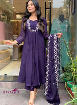 Premium Modal Silk Kurti Pant Dupatta Set