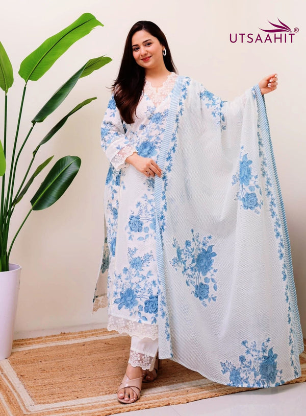 Premium Pure Cotton Fabric Straight Kurta Style Set