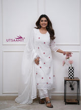 Pure Cotton  Straight Kurti pant dupatta Set