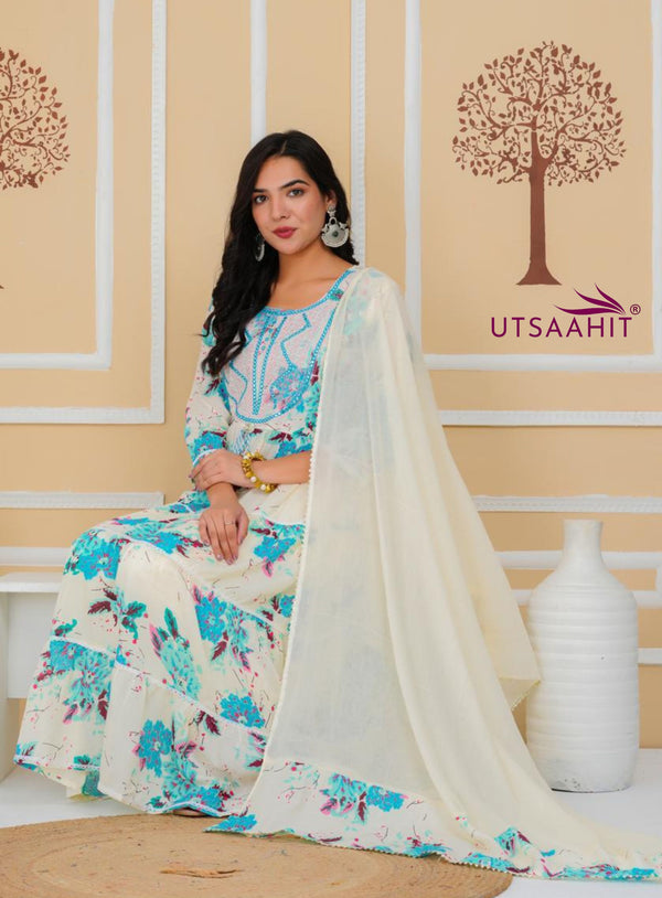 Premium Cotton Rust Straight Anarkali Suit Set
