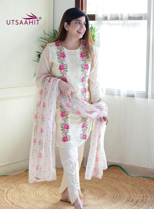 Pure Cotton heavy sequin embroidered kurta set