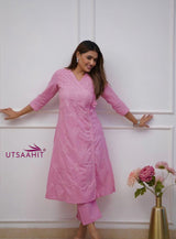 Premium Cotton Chikankari Angrakha Set