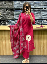 Elegant Flaired Cotton Suit Set