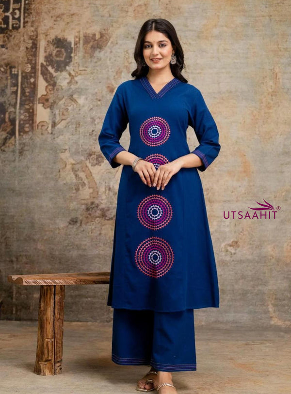 Pure Heavy Cotton A-Line Kurta Pant Set