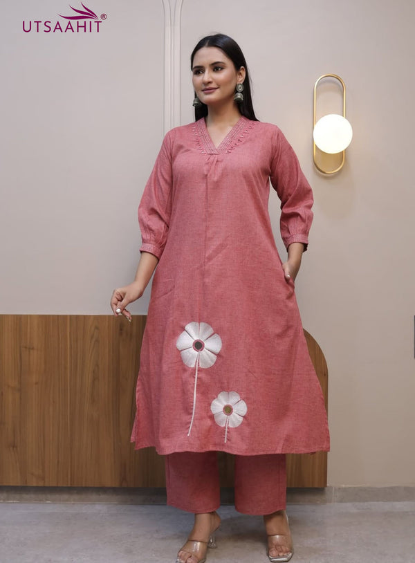 Flaired Cotton Flex Suit Set