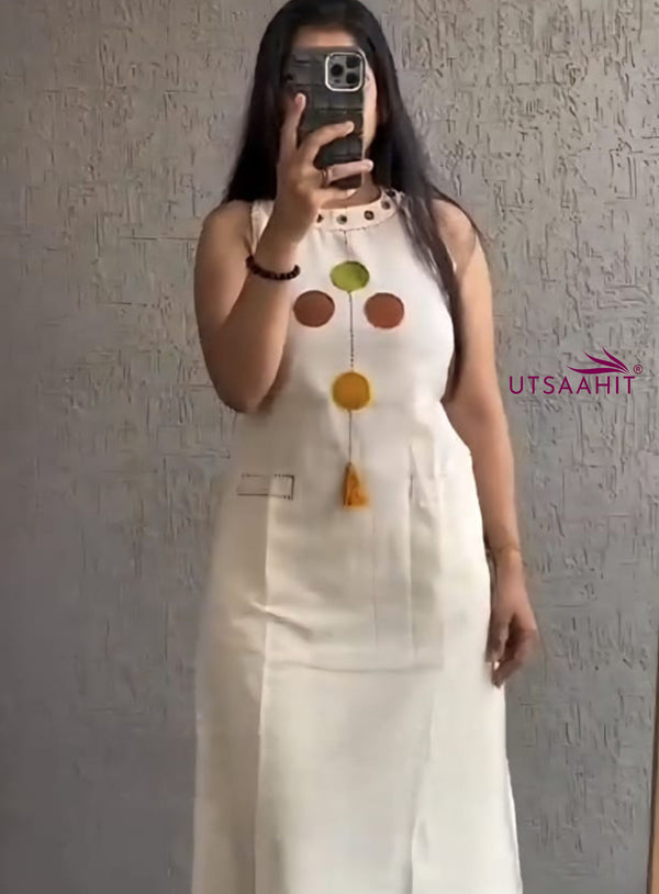 Elegant A-line Cotton Kurta Set