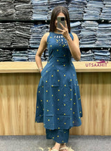 Beautiful A-line Cotton Kurta Set