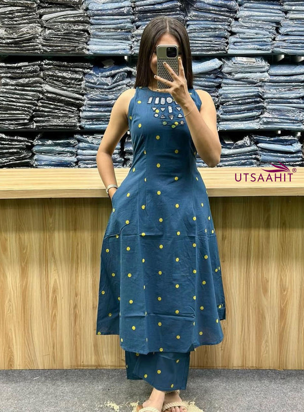 Beautiful A-line Cotton Kurta Set