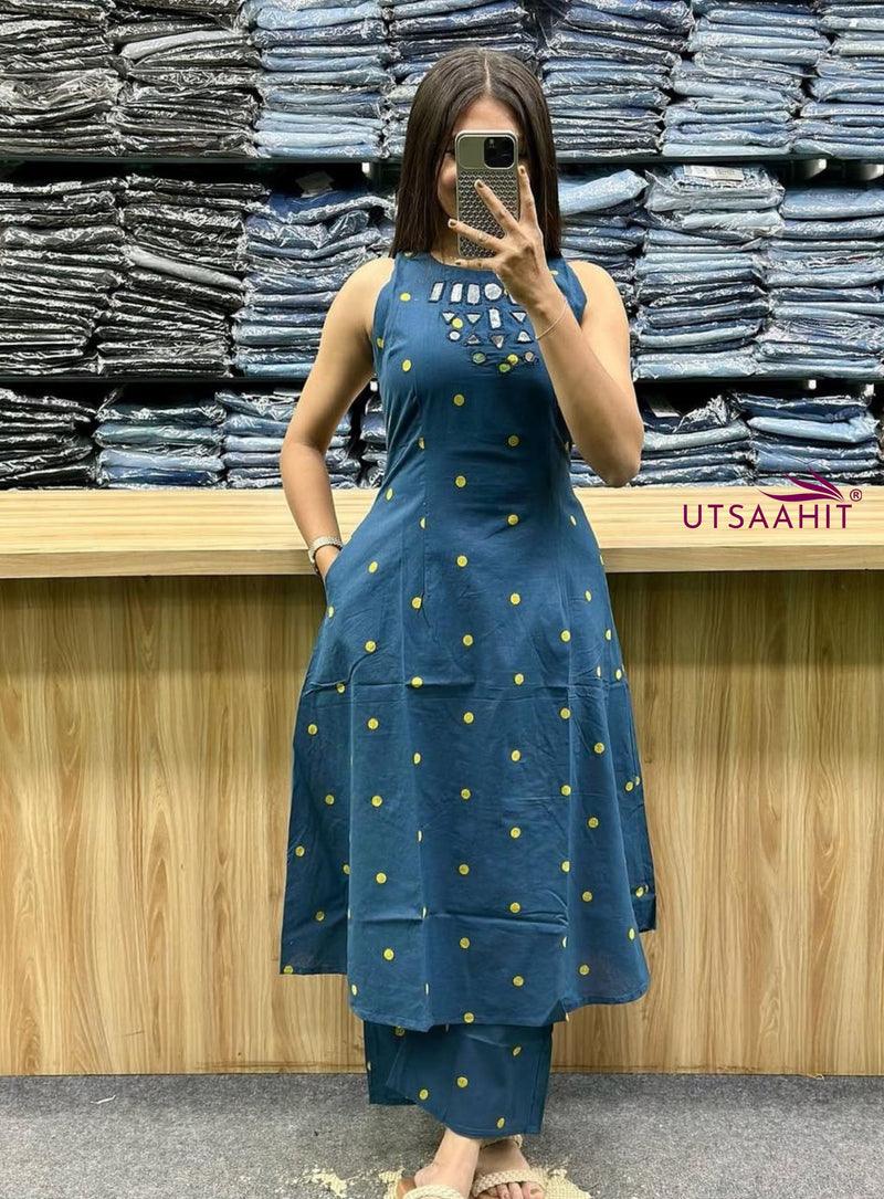 Beautiful A-line Cotton Kurta Set