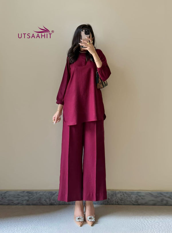 Premium Cotton Pleated Buttoned Co-ord Set with Palazzo