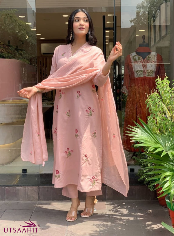 A-line kurti set with dupatta