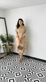 Cotton Collared Kurta Pant Set | Elegant Embroidered Co-ord