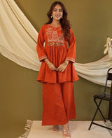 Premium Cotton Embroidered Co-Ord Set