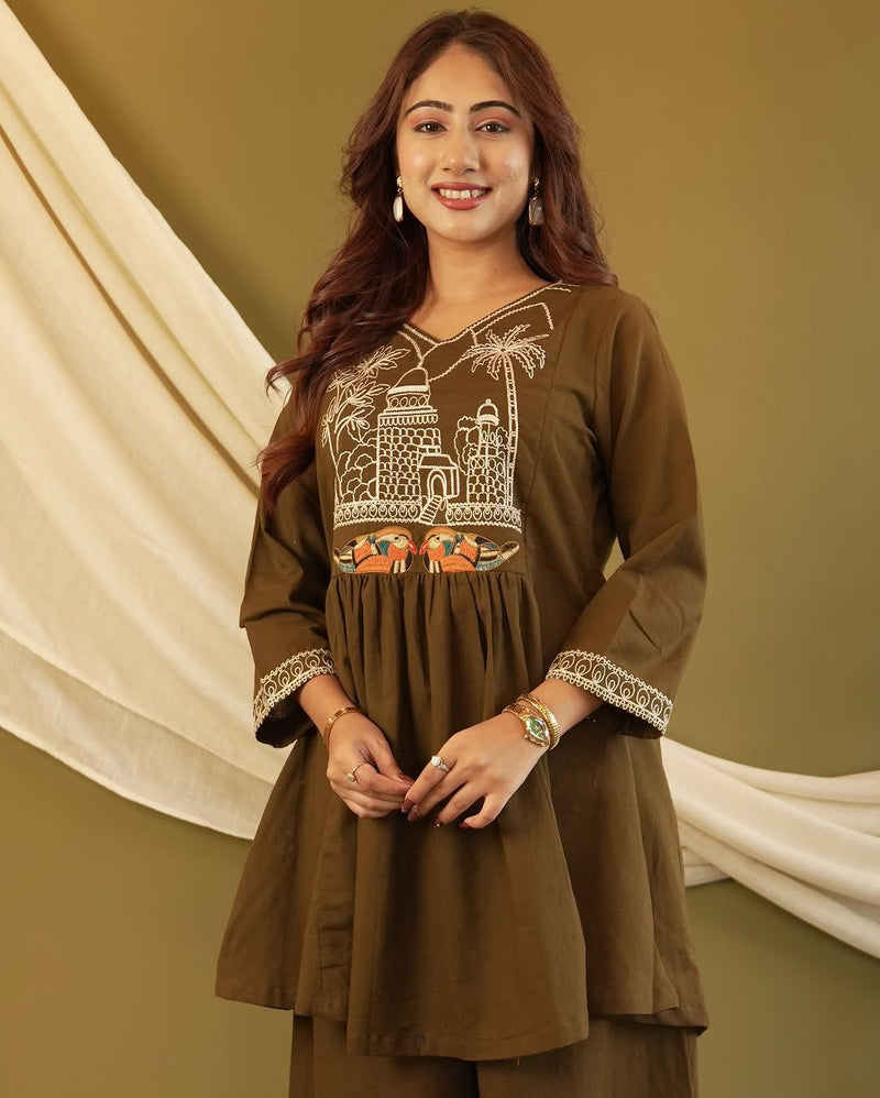 Premium Cotton Embroidered Co-Ord Set