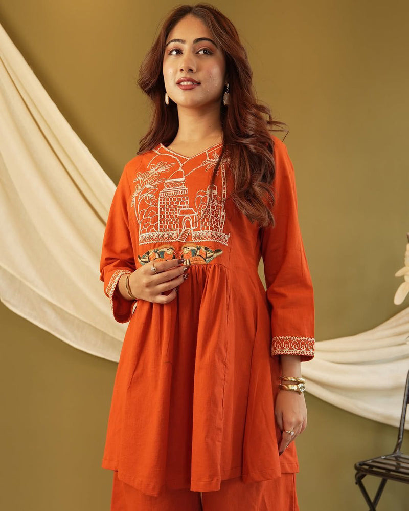 Premium Cotton Embroidered Co-Ord Set