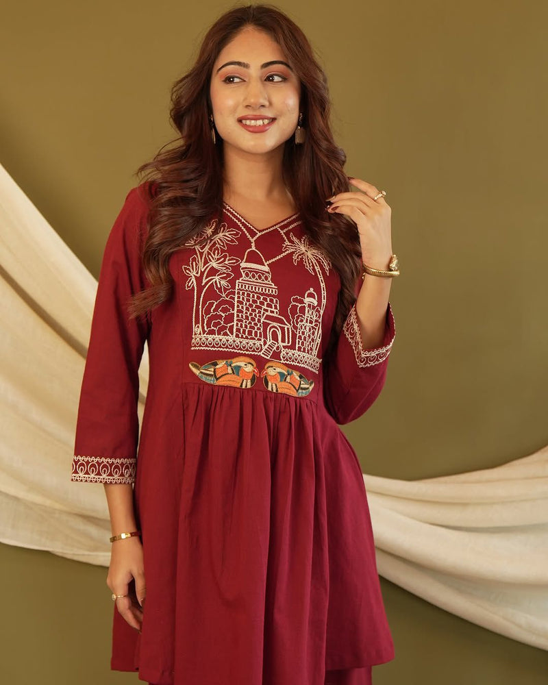 Premium Cotton Embroidered Co-Ord Set