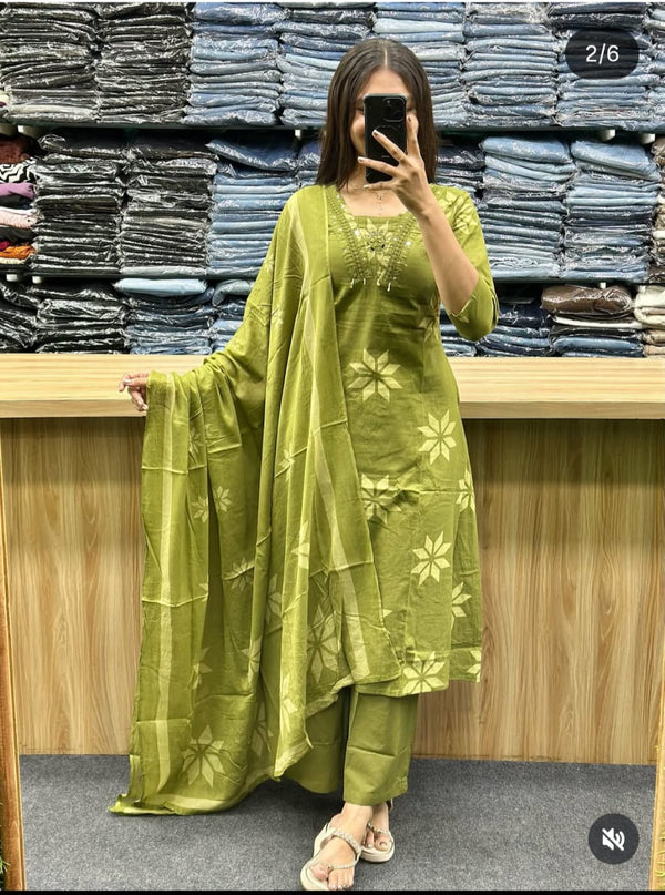 Kurti + Palazzo + Dupatta Set