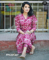 Pure Cotton Floral Kurti &amp; Pant Set