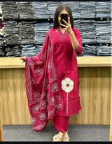 Elegant Flaired Cotton Suit Set