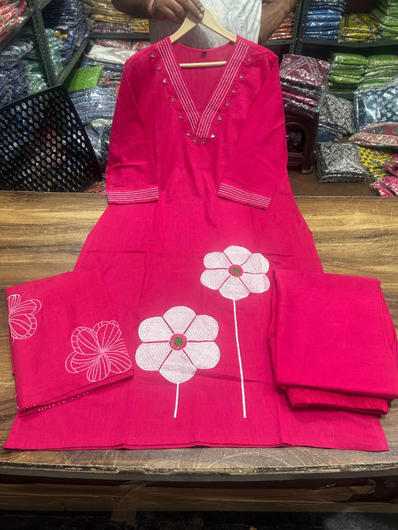 Elegant Flaired Cotton Suit Set