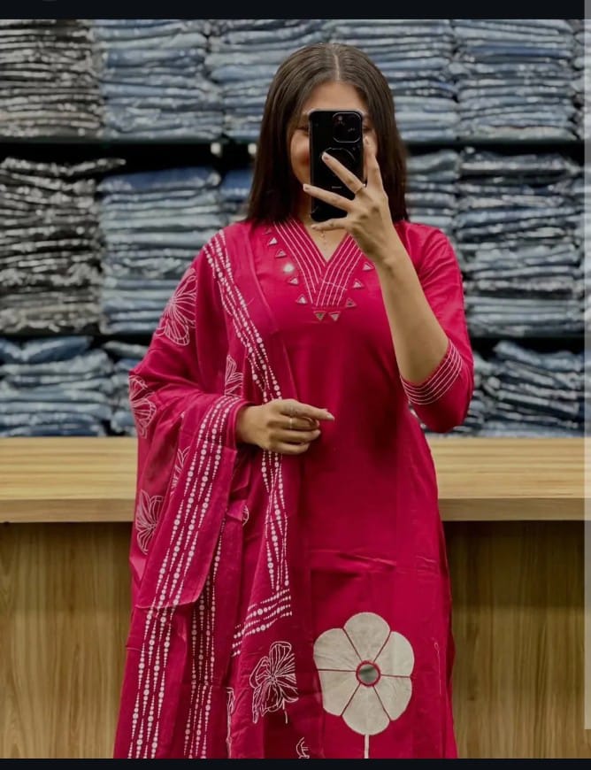 Elegant Flaired Cotton Suit Set