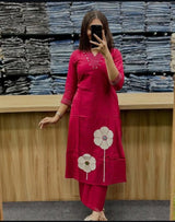 Elegant Flaired Cotton Suit Set