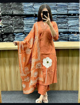 Elegant Flaired Cotton Suit Set