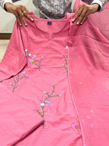 Pure Mul Cotton Embroidered Pant Set