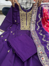 Anarkali Flared Kurti Pant Dupatta Set