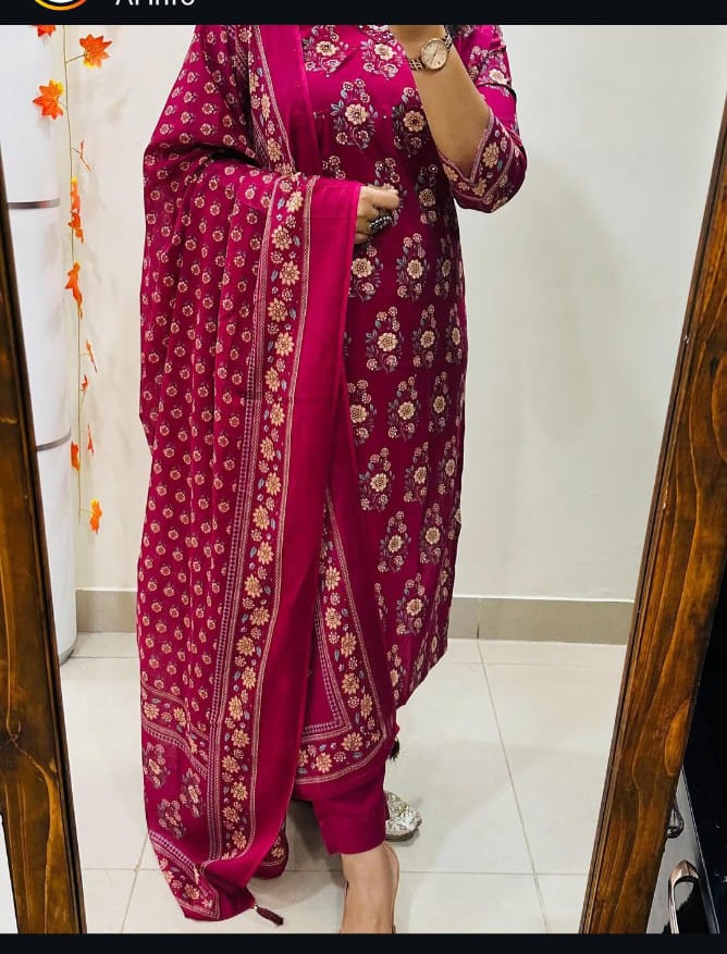 Pure Fine Heavy Cotton Handwork Suit Set