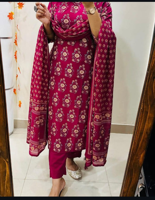Pure Fine Heavy Cotton Handwork Suit Set