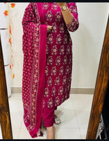 Pure Fine Heavy Cotton Handwork Suit Set